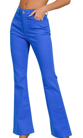 Ocean Blue High Waist Bootcut Flare Pants Jeans