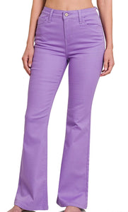 Lavender High Waist Bootcut Flare Pants Jeans