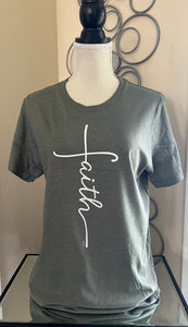 Regular & Curvy Olive Green “Faith” Graphic Tees Tshirts