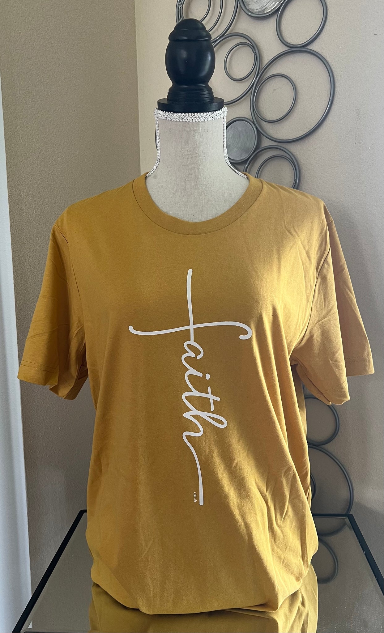 Regular & Curvy Mustard “Faith” Graphic Tees Tshirts