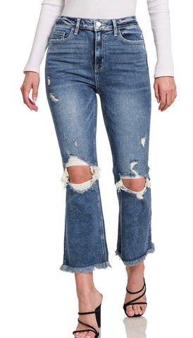 Zenana “Jersey” Distressed Jeans