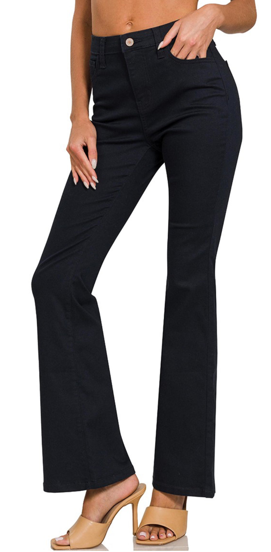 Black High Waist Bootcut Flare Pants Jeans