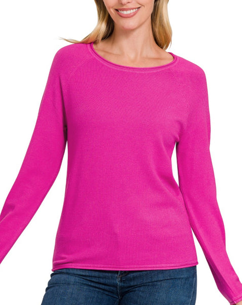 Neon Hot Pink Lightweight Sweater