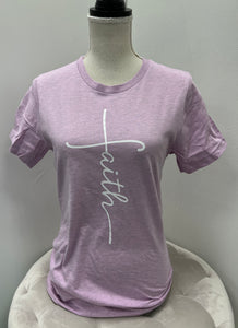 Regular & Curvy Lavender “Faith” Graphic Tees Tshirts