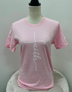 Regular & Curvy Pink “Faith” Graphic Tees Tshirts