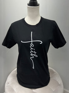Regular & Curvy Black “Faith” Graphic Tees Tshirts