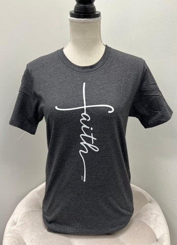 Regular & Curvy Charcoal “Faith” Graphic Tees Tshirts