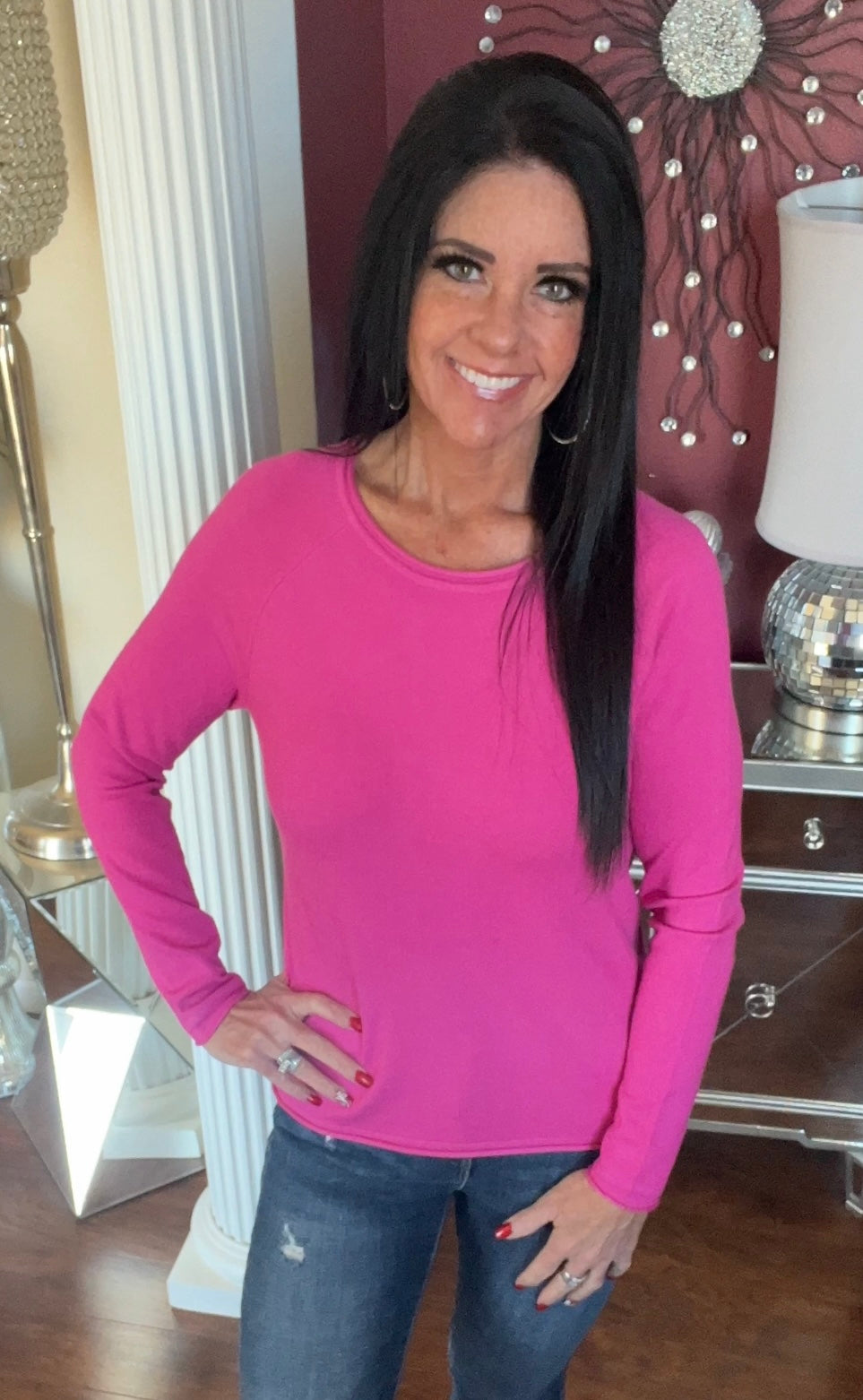 Neon Hot Pink Lightweight Sweater