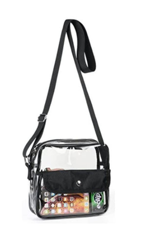 Clear See Thru Stadium Bag 8” with Adjustable Strap