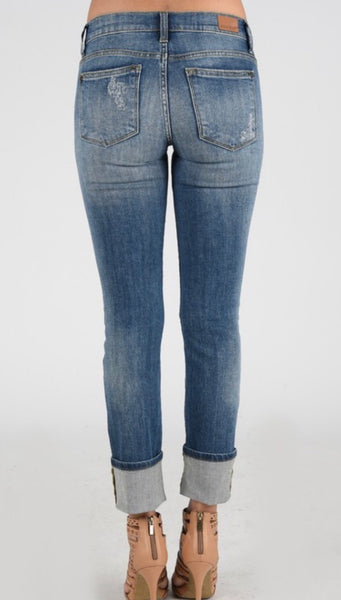 Judy Blue Distressed Cuffed Jeans