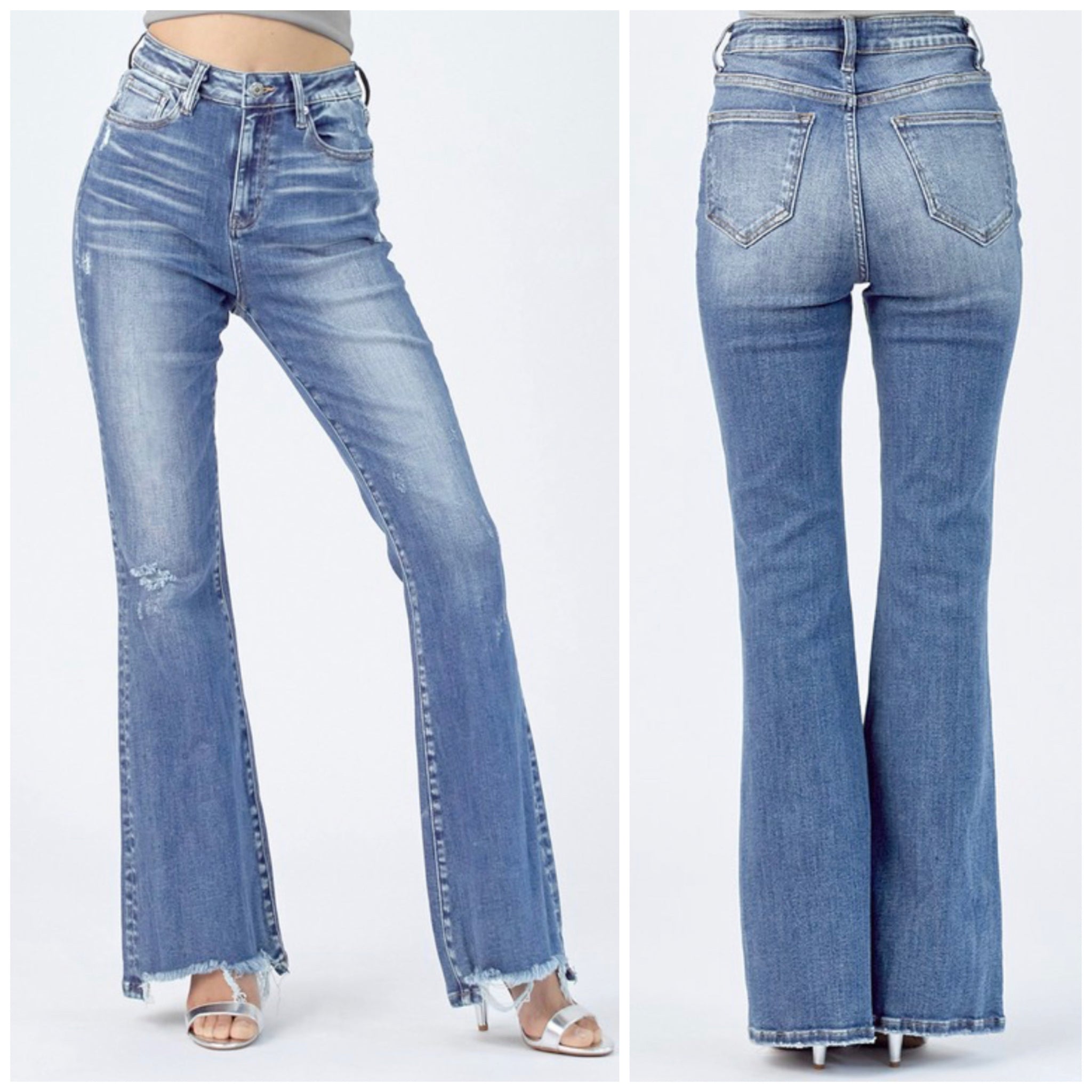 Risen “Gianni“ High Rise Flare Jeans