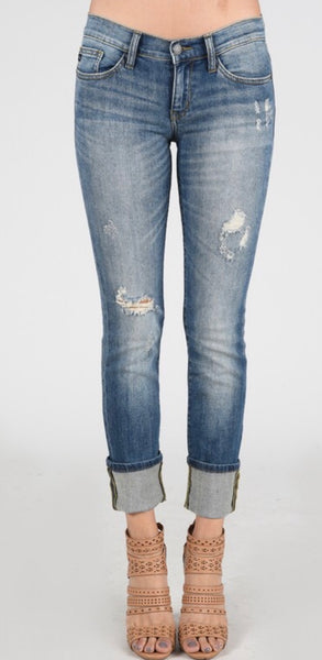 Judy Blue Distressed Cuffed Jeans