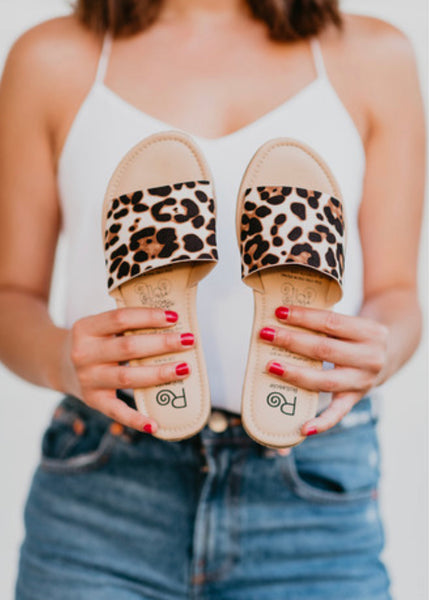 Leopard Rollasole Sandal Slides