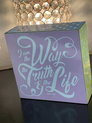 “I Am The Way The Truth & The Life” (John 14:6) Wooden Shelf Decor