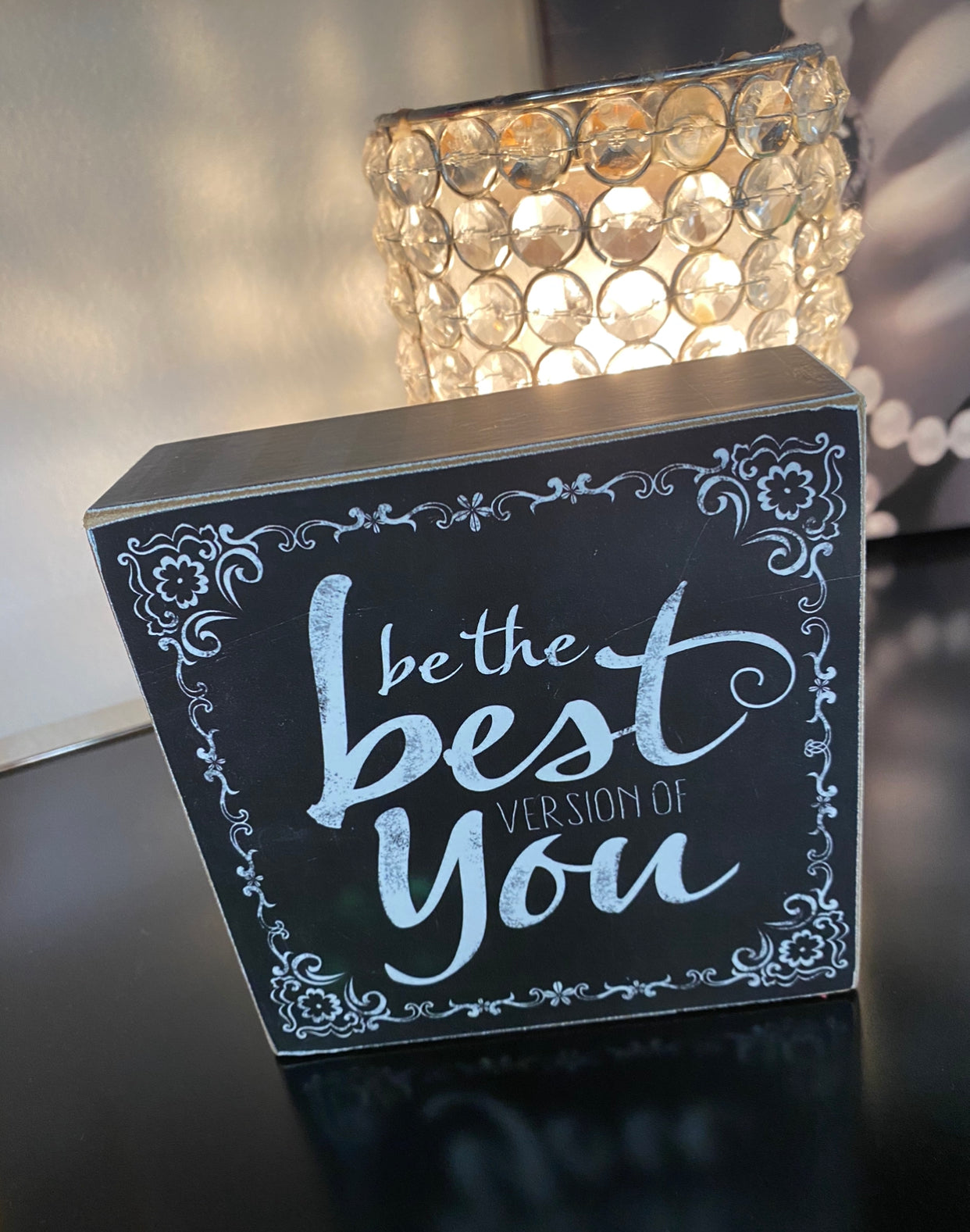 “Be The Best Version Of You“ Wooden Shelf Decor